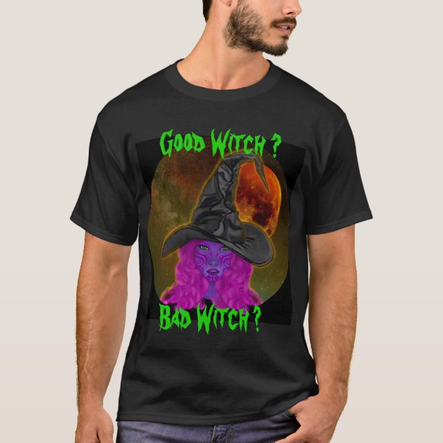Good Hexe Bad Witch Halloween-Party T-Shirt (Vorderseite)