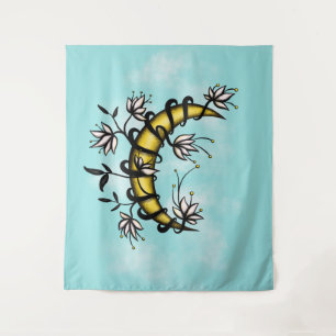 Good Hexe Floral Moon Boho Wandteppich