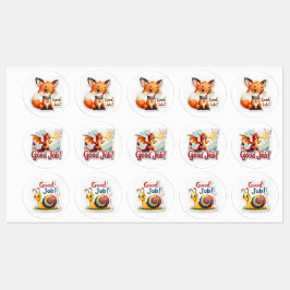 Good Job! Fox, Dragon & Snail Stickers Etiketten