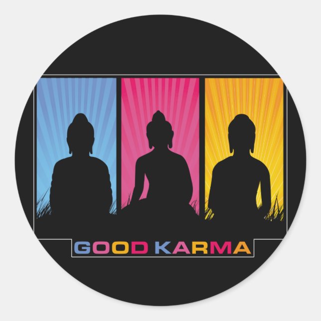 Good Karma Buddhas Runder Aufkleber (Vorderseite)