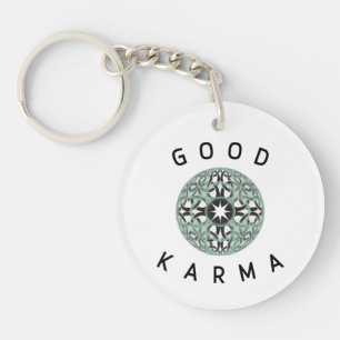 Good Karma Green Endless Knot Design  Schlüsselanhänger