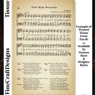 Good King Wenceslas Sheet Music DU5F Decoupage Seidenpapier