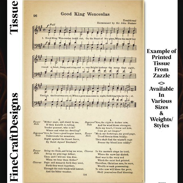 Good King Wenceslas Sheet Music DU5F Decoupage Seidenpapier (Von Creator hochgeladen)