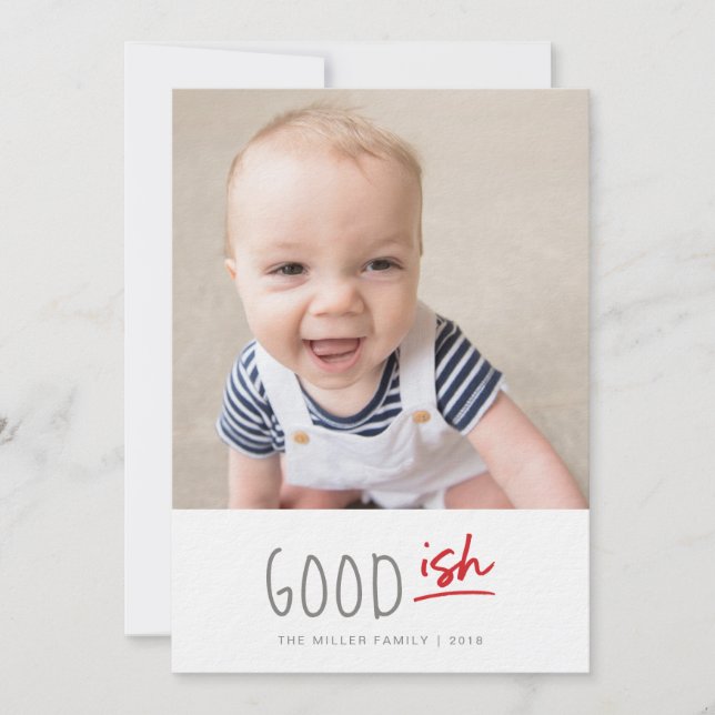 Good List Funny Foto Holiday Card und Collage (Vorderseite)