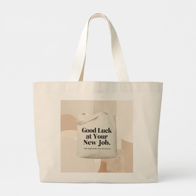Good Luck at Your New Job Tote Bag – Personalized Jumbo Stoffbeutel (Rückseite)