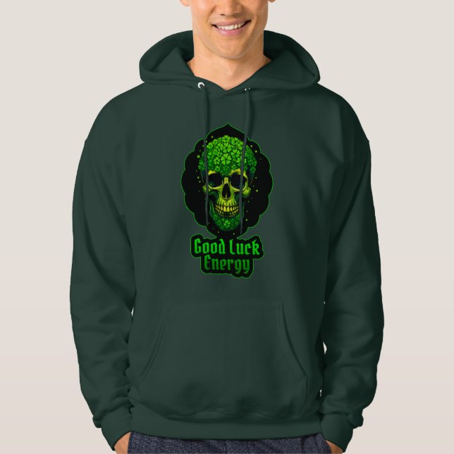 Good Luck Energy Skull St Patrick’s Day - camiseta Hoodie (Vorderseite)