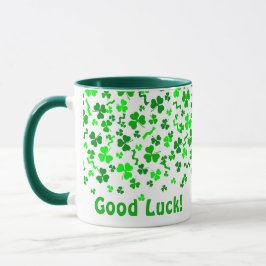 Good Luck Four Leaf Clover Shamrocks Personalized Tasse