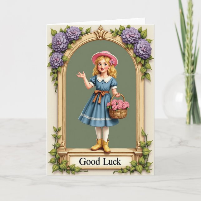 Good Luck Girl Roses Archway Card Karte (Vorderseite)