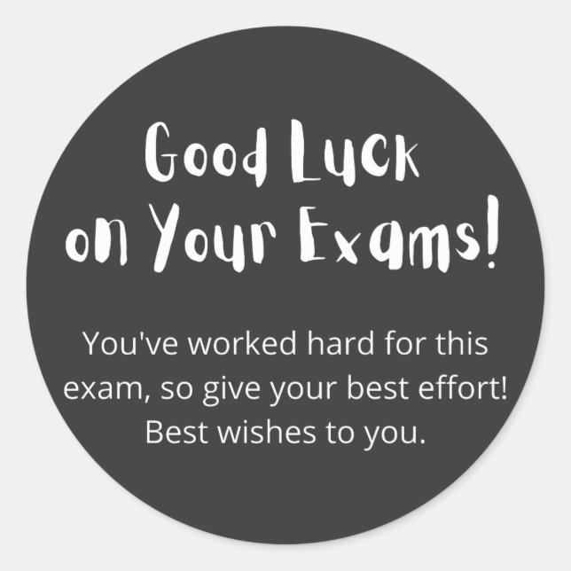 Good Luck on Your Exams! Runder Aufkleber (Vorderseite)
