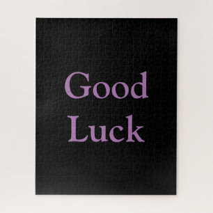 Good Luck or Your Words Purple and Black Puzzle