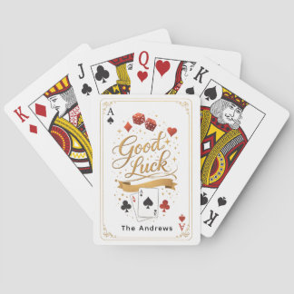 Good Luck Poker Card Design – Elegant Casino Typog Spielkarten