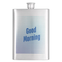 Good Morning Blue Dots Flachmann