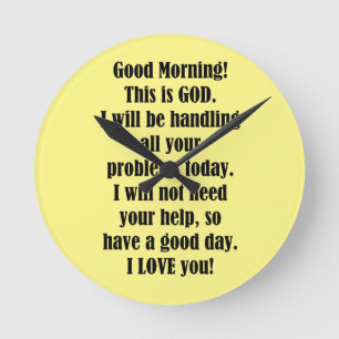Good Morning from GOD Runde Wanduhr
