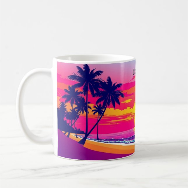 Good Morning From Paradise Tropical Sunset Wrap Kaffeetasse (Links)