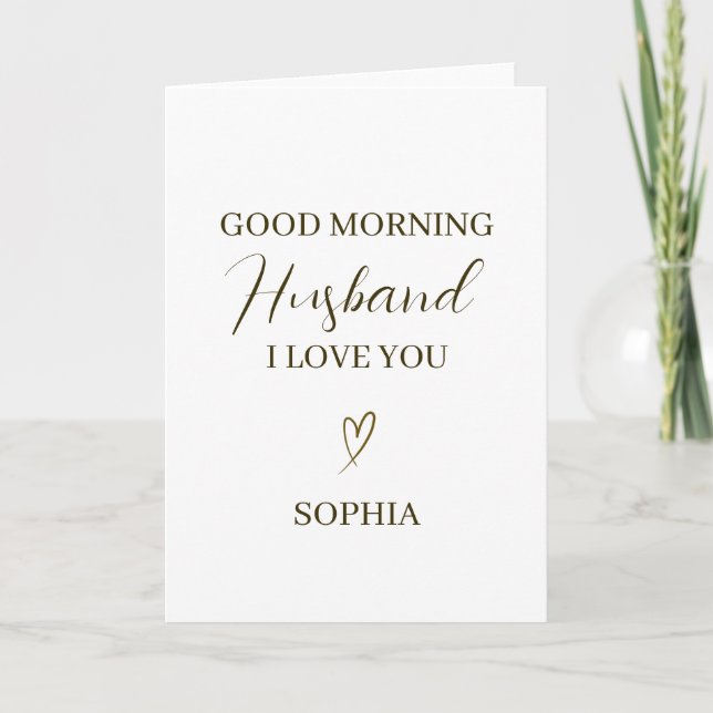 Good Morning Husband Personalized Romantic Gift Karte (Vorderseite)