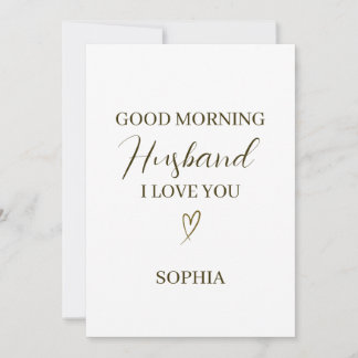 Good Morning Husband Personalized Romantic Gift Karte