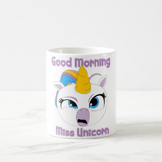 Good Morning Miss Unicorn | funny tired Unicorn T- Kaffeetasse (Mittel)