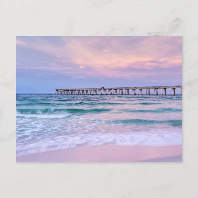 Good Morning Navarre Beach Pier Blank Postcard Postkarte (Vorderseite)