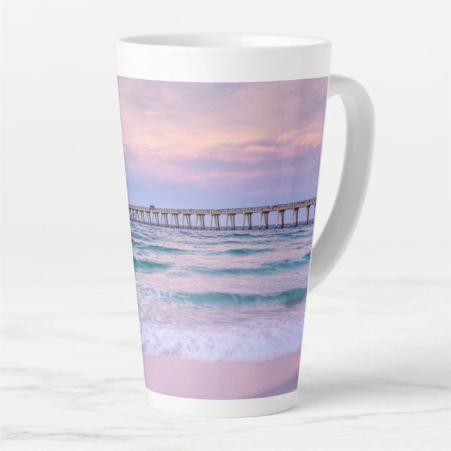 Good Morning Navarre Beach Pier Milchtasse (Rechte Ecke)
