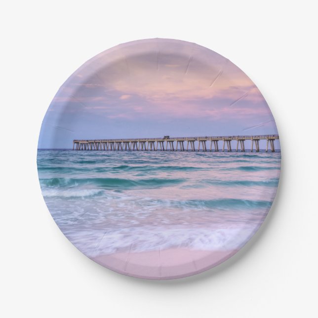 Good Morning Navarre Beach Pier Pappteller (Vorderseite)