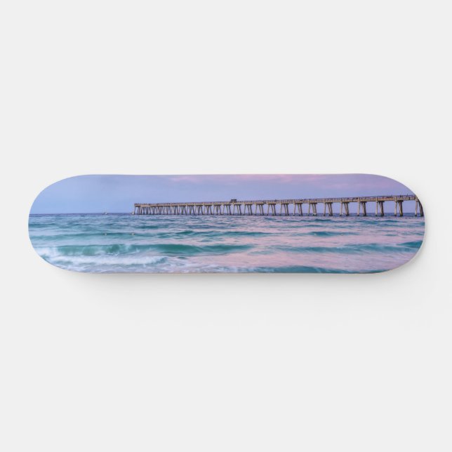 Good Morning Navarre Beach Pier Skateboard (Horizontal)