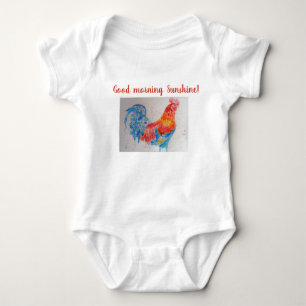 Good Morning Sunshine Baby Bodysuit Roter Hahn Strampler