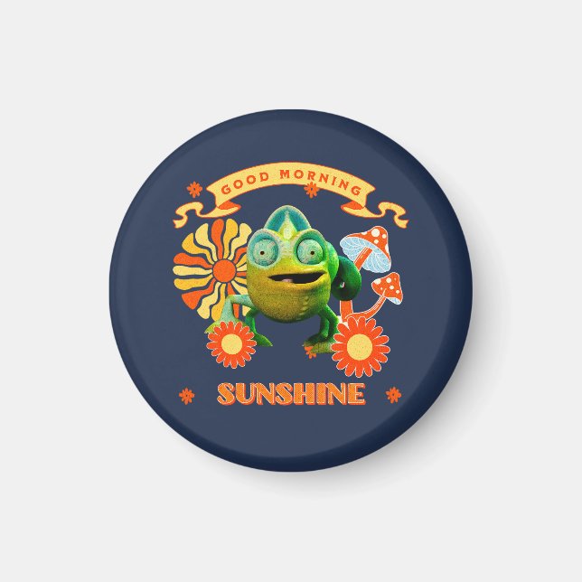 Good Morning Sunshine Funny Chameleon Magnet (Vorne)