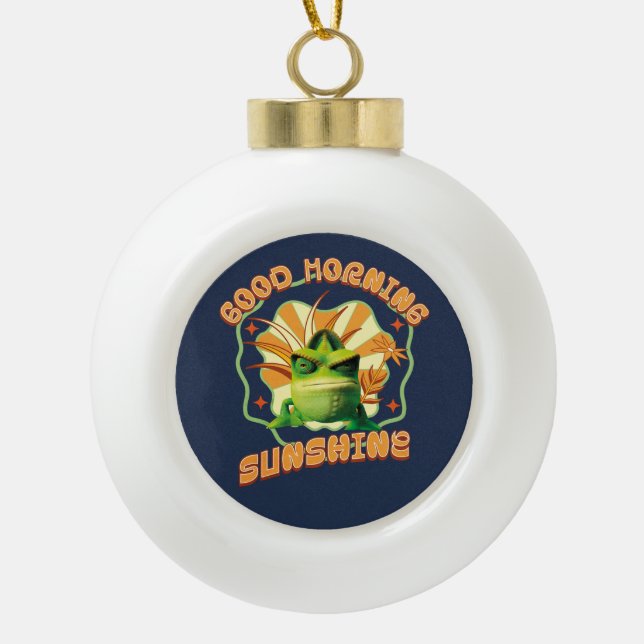 Good Morning Sunshine Funny Grumpy Chameleon Keramik Kugel-Ornament (Vorderseite)