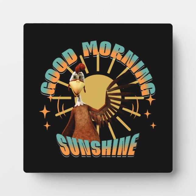 Good Morning Sunshine Funny Rooster Fotoplatte (Vorderseite)