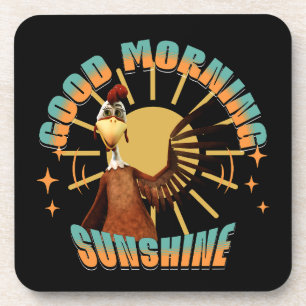 Good Morning Sunshine Funny Rooster Getränkeuntersetzer