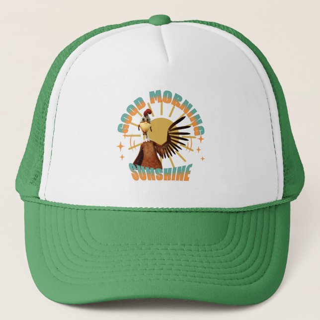 Good Morning Sunshine Funny Rooster Truckerkappe (Vorderseite)