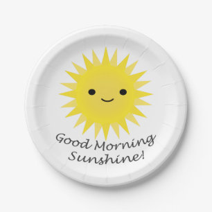 Good Morning Sunshine Niedlich Kawaii Sun Pappteller