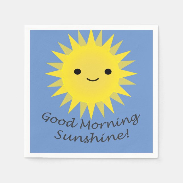 Good Morning Sunshine Niedlich Kawaii Sun Serviette (Vorderseite)