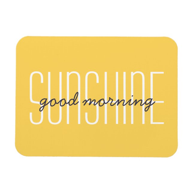 Good Morning Sunshine Yellow Typografy Sun Zitat Magnet (Horizontal)