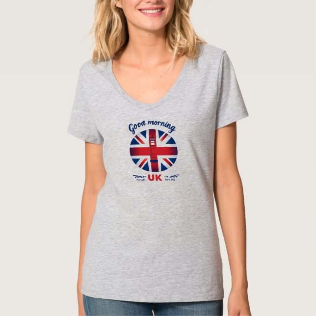 Good Morning UK - Union Jack & London Phone Box T-Shirt (Vorderseite)