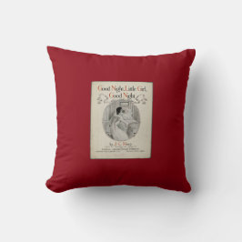 Good Night Little Girl - Vintages Red Throw Kissen