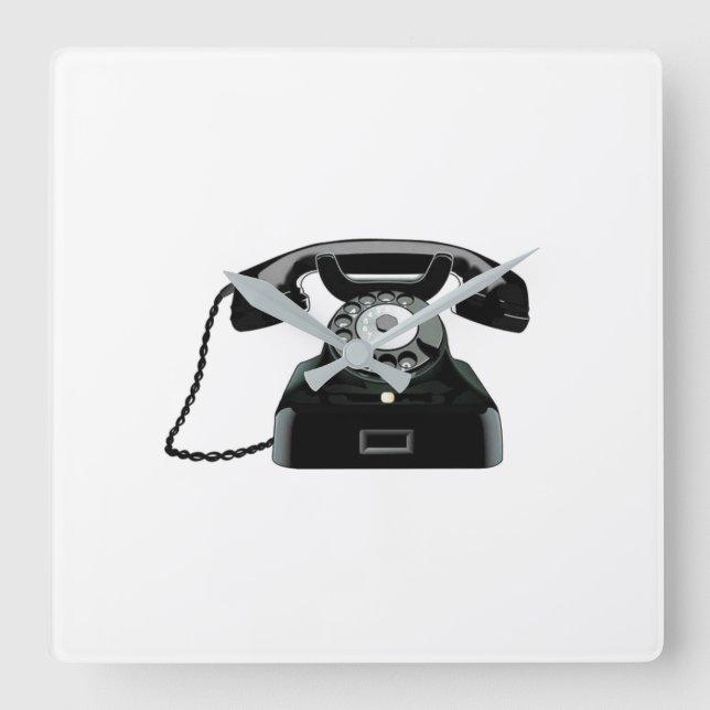 **GOOD OLD DAYS PHONE** CLOCK QUADRATISCHE WANDUHR (Vorderseite)