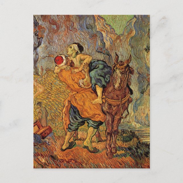Good Samaritan (nach Delacroix), Vincent van Gogh Postkarte (Vorderseite)