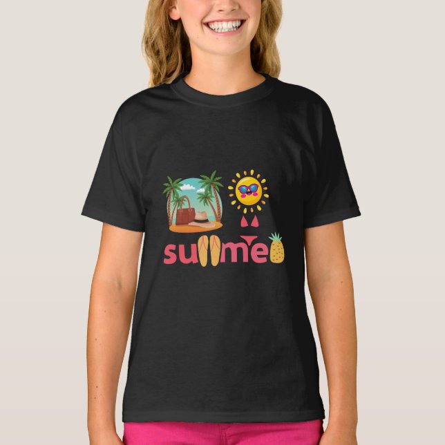 Good School, Hello Summer Beach und Sun T-Shirt (Vorderseite)