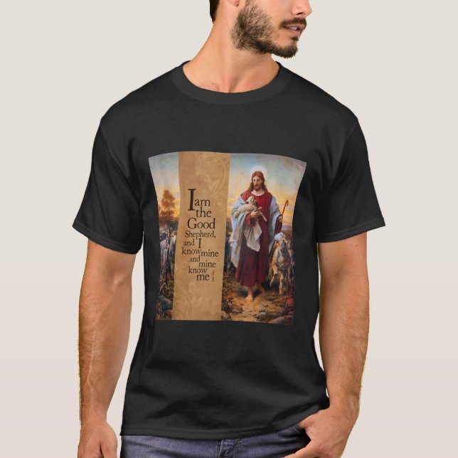 Good Shepherd Art Painting John 10 Plockhorst Jesu T-Shirt (Vorderseite)