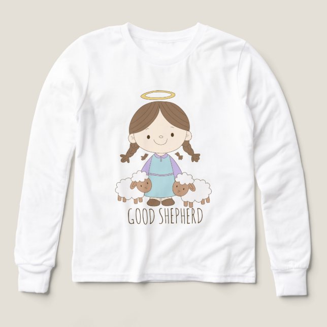 Good Shepherd Cute Christian Kids Shirt (Design Vorderseite)