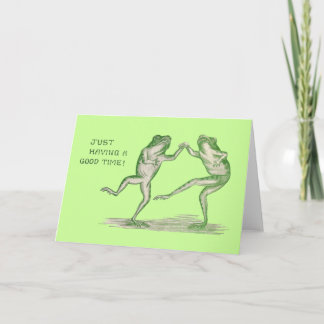 Good Time Frogs Dance Vintag Karte
