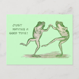 Good Time Frogs Dance Vintag Postkarte