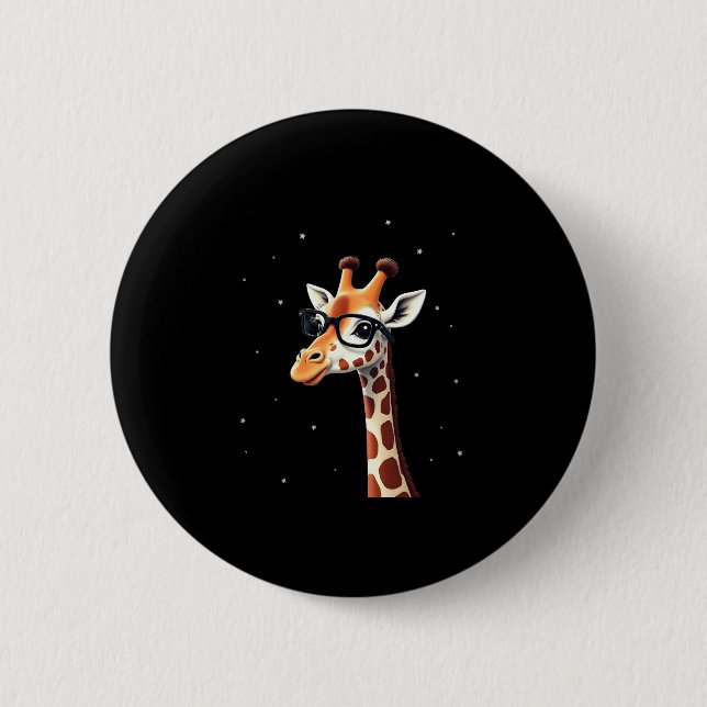 Good Time Hipster Giraffe T-Shirt Men's Women's Ch Button (Vorderseite)