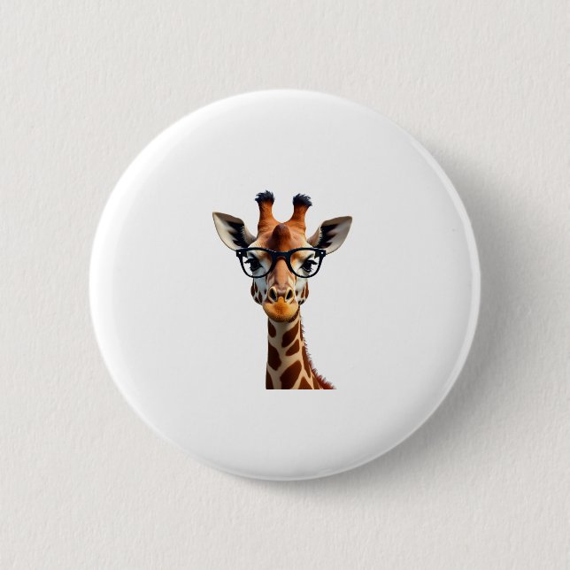 Good Time Hipster Giraffe T-Shirt Men's Women's Ch Button (Vorderseite)