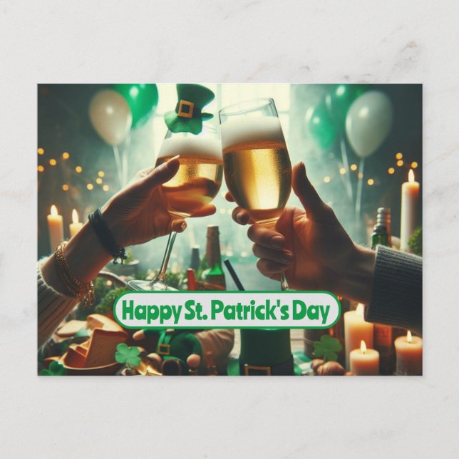 Good Times and Good Luck on St. Patrick's Day Postkarte (Vorderseite)