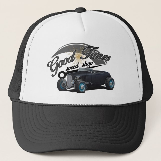 Good Times-Frisierte Auto Truckerkappe (Vorderseite)