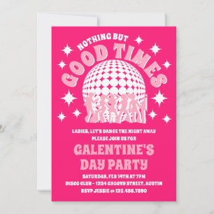 Good Times Groovy Pink Galentine's Day Party Einladung