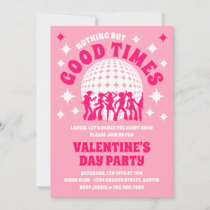 Good Times Groovy Pink Valentine's Day Party Einladung