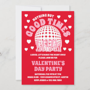 Good Times Groovy Red Valentine's Day Party Einladung